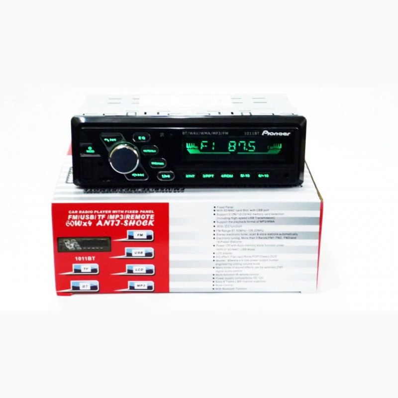 Фото 3. Автомагнитола Pioneer 1011BT ISO - Bluetooth - RGB подсветка- MP3 Player, FM, USB, SD, AUX