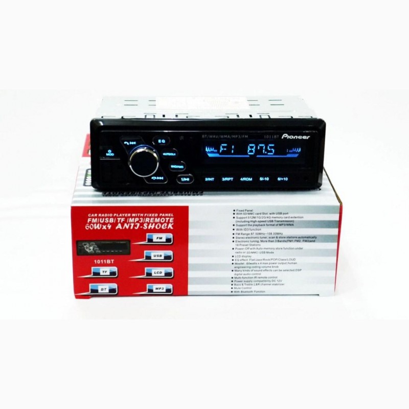 Фото 4. Автомагнитола Pioneer 1011BT ISO - Bluetooth - RGB подсветка- MP3 Player, FM, USB, SD, AUX