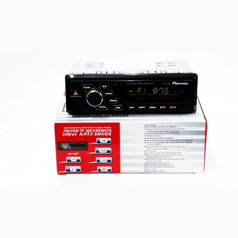 Фото 9. Автомагнитола Pioneer 1011BT ISO - Bluetooth - RGB подсветка- MP3 Player, FM, USB, SD, AUX