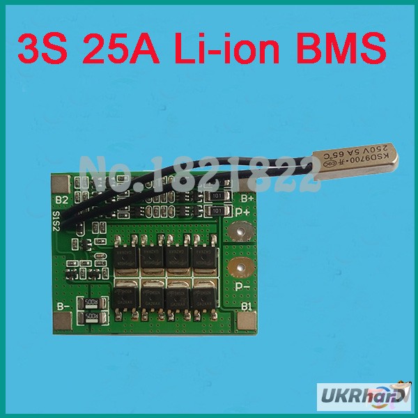 Фото 5. BMS 3S 25-40А, 12.6V Контроллер заряда разряда с балансиром, плата защиты Li-Ion